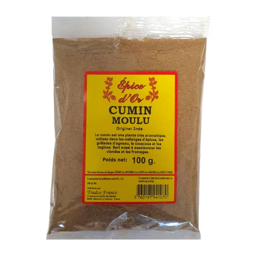Cumin Moulu 100g - Epice d'Or, 100% Cumin en Poudre Naturel, Sans Additifs, Haute Qualité, Sans Conservateur