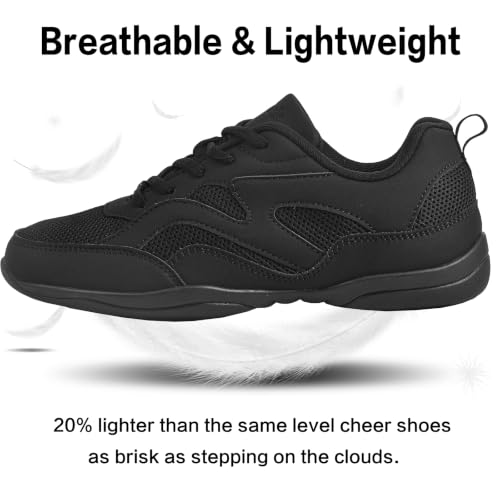 Image of Cheer Shoes for Youth Girls White Cheerleading Athletic Dance Shoes Tennis Sneakers for Competition Sport Training