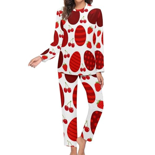 Image of Womens Pajamas Sets 2 Piece Long Sleeve Lounge Set Loose Pants Pj Sets Loungewear with Pockets