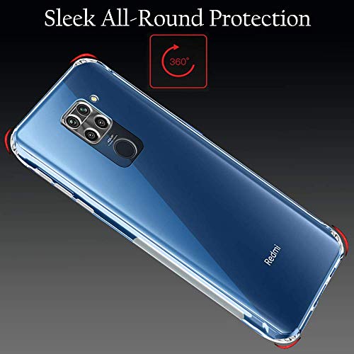 Image of Dashmesh Shopping Soft Back Cover for Redmi Note 9 Case with Best Camera Protection & Anti-Dust Plugs Built-in Ultra Clear Slim Transparent Shockproof Anti-Slip Grip