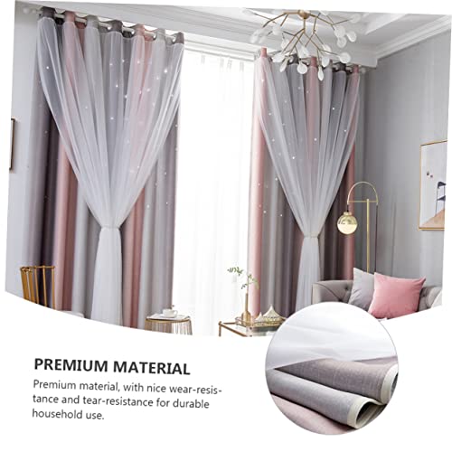 Rideaux occultants double couche UKCOCO en polyester et tulle durable - 6