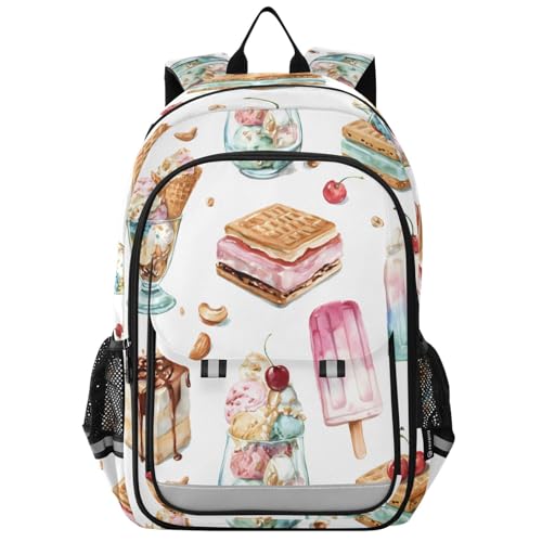 Sac à dos ordinateur portable enfants lycée décontracté motif crème glacée