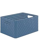 Material: Aufbewahrungskorb aus Kunststoff (PP) - BPA-frei - Leicht zu reinigende Aufbewahrungskiste für kleine und größere Dinge - Spülmaschinentauglich