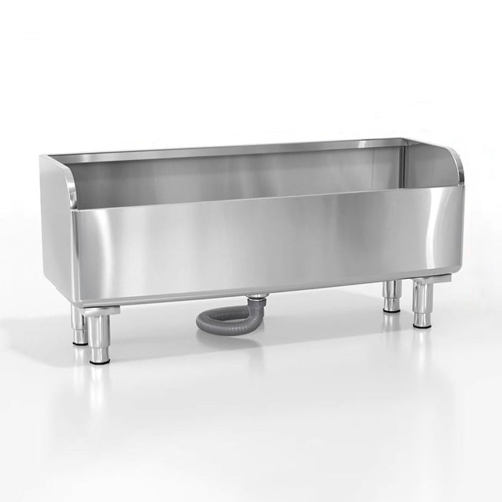 ASerZenith Stainless Steel Floor Mop Sink, Laundry Slop Sink, Mop Service Basin For Kitchen, Restaurant, Hospital, School(Silver-120X41X55Cm)
