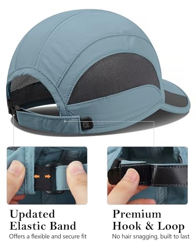 GADIEMKENSD Running Cap Mens Cooling Hats Summer Sun Hat Dri Fit Workout Hat Hiking Accessories for Golf Hiking Outdoor Camping Gym Tennis Travel Cycling Horse Fishing Walking Caps (Sky Blue, M) - imagen 3