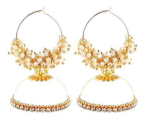 Plastic and Silk Jhumka Earrings