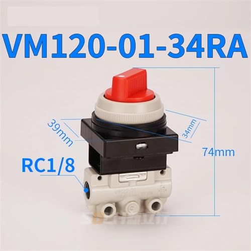 Vanne manuelle VM120-01-30RA bouton pneumatique de commande 3 voies