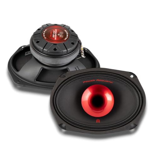 Power Acoustik PR-694C – 6x9 Inch 2-Way Midrange Pro Audio Speakers with Compression Tweeter | 350W Max, 4 Ohm, 94dB | Steel Basket, Black Paper Cone – High Sensitivity Pro Audio Speaker (Pair)