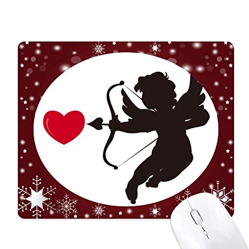 Tapis de souris Cupidon cœur et ange schéma hiver