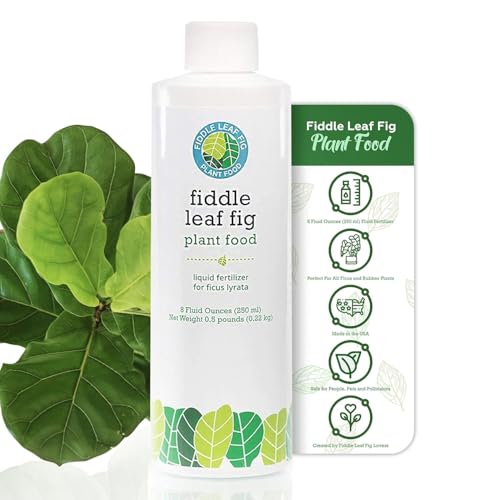 Fiddle Leaf Fig Plant Food – 3‑1‑2 Balanced NPK Liquid Fertilizer for Larger Leaves, Stronger Roots & Steady, Vibrant Growth | Suitable for All Ficus Including Ficus Lyrata | Made in USA | 8 oz
