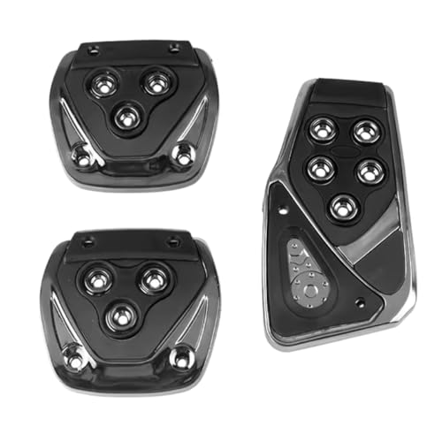 Pedaleira Esportiva Automotiva Carro Pedal Tuning Kit 3 Peças (Preto)