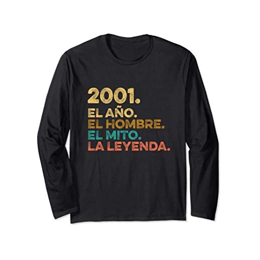 Año Hombre Mito Leyenda - Cumpleaños Regalo Vintage 2001 Manga Larga