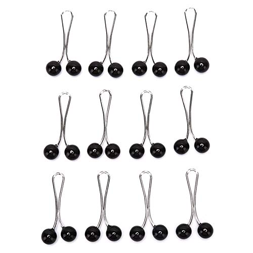 12Pcs Muslim Hijab Pearl Clip,Brooch Scarf Safety Clip Women Wedding Pin for Muslim Womenâs Scarves, Hijabs, Brooch, Safety Pins (Black)