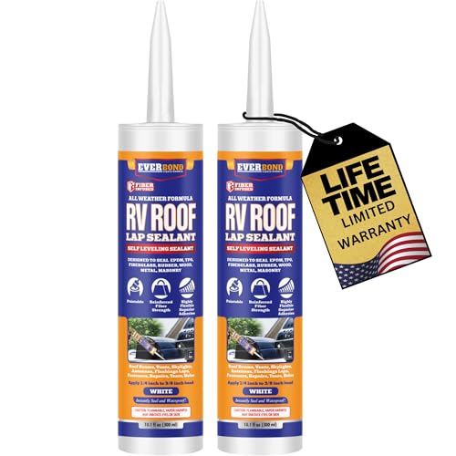 RV Roof Sealant - Self Leveling Lap Sealant, Waterproofing for RV Roofs and Outdoor Projects - Easy to Apply - 2 Pack - 10.1 OZ
