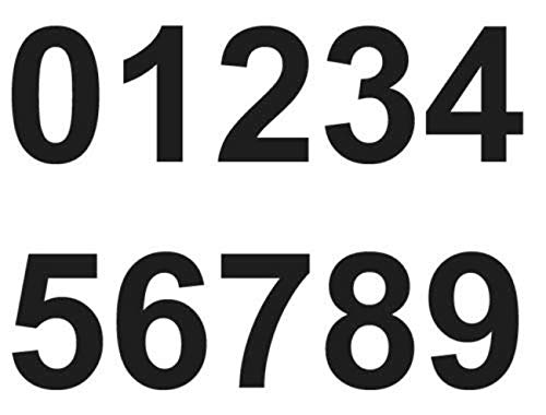 Merriway BH07152 Black Vinyl Stick-On Wheelie Bin Post Box Crate Dust Bin Numerals 150 mm (6 Inch) Numbers 0 to 9 - Pack of 20 (2 of Each Number)