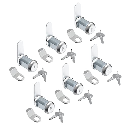 Jayseon 6 Pcs Mailbox Lock, 1-1/8" Cabinet Locks And Cam Locks For Toolbox Keyed Alike, Secure Drawer And File Cabinet With Dust Cover, Zinc Alloy #TOP1
