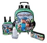 Kit Mochila Escolar Authentic Games Quadriculada G Rodinha Meninos