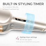 TYMO ROVY Hair Waver Curling Iron, 3-Barrel Ionic Hair Curler with 9 Heat Settings, Beach Waves Crimper for Women, Travel-Friendly, Anti-Scald, Fast Heating, Easy to Use, Elegant Gold, 1.25 Inch