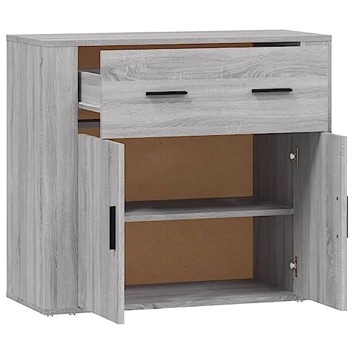 Aparador con mucho espacio de almacenamiento gris Sonoma de madera para comedor 5