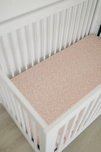 Wildflower Muslin Crib Sheet By Mebie Baby, Soft And Breathable Bed Sheets For Babies, Modern Neutral Bedding For Cribs, Standard Crib Mattress Fitted Sheet, Great For Boy Or Girl Room Or Nursery #TOP3
