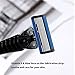 6-Blade Razor,Plastic Anti-slip Men Manual Refill Cartridges razors, Reusable Face Cleansing Care Tool, 24 pcs refill cartridges, Shave Supplies for Men and Women - Black