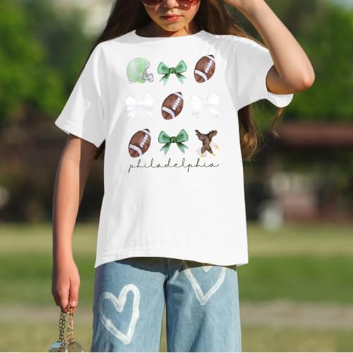 Football Shirts for Girls Boys Coquette Bow Kids Tshirt Game Day Tee Top3