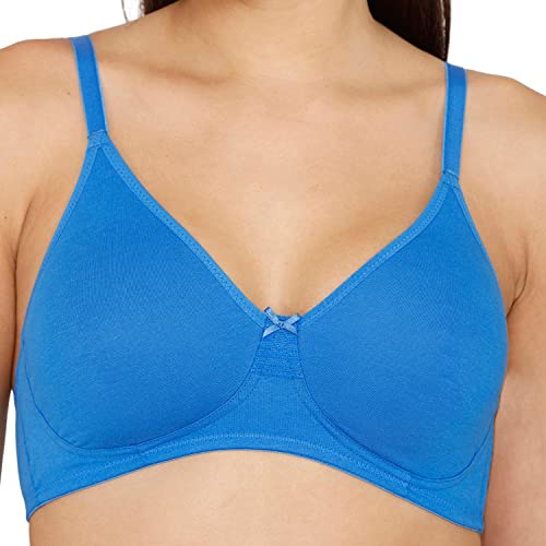 Image of Zivame Snuggle Up Double Layered Non Wired 3 /4th Covarage Basic Bra for Women - Princess Blue
