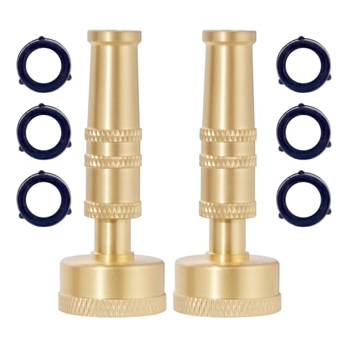 VANCOCO High-Pressure Hose Nozzles 2-Pack, Heavy Duty Brass 3/4" GHT