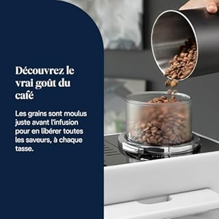 De’Longhi Rivelia - Perfetto Machine à Café Automatique avec LatteCrema Mousseur,16 Boissons Enregistrées, Écran Tactile Couleur, Réservoir à Grains Interchangeables, Blanc (EXAM440.55.W)