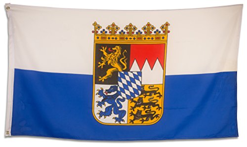 SCAMODA Bundes- und Länderflagge aus wetterfestem Material mit Metallösen, Outdoor Fahne & Flagge (Bayerische Dienstflagge) 150x90cm