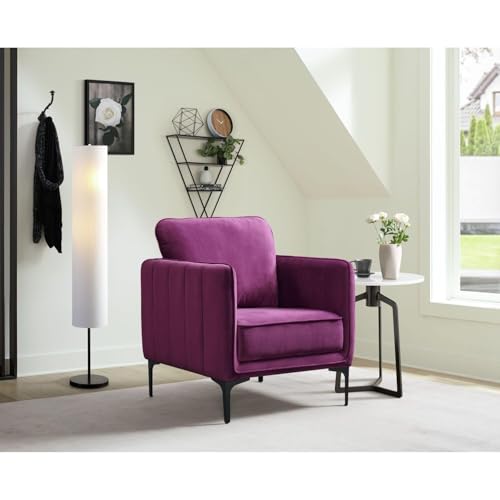 Sillón Contemporáneo Tela Velour Negro miniatura 2
