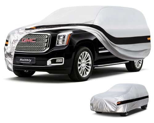 Image of 10 Layers SUV Car Cover Waterproof All Weather for Automobiles,100% Waterproof Outdoor Car Covers Rain Snow UV Protection.Custom Fit for GMC Yukon,Chevrolet Tahoe,Jeep Wagoneer,Lincoln MKT,etc