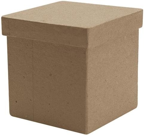 DCC Paper Mache Tall Square Box, 3 by 3 by 3-Inch
