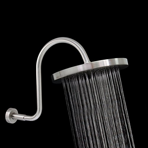 Modona 10” Rain Shower Head And “S” Long Shower Arm With Flange – Satin Nickel - 5 Year Warrantee #TOP2