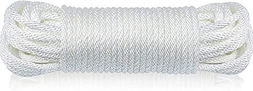 1/4" Solid Braid Polyester Flagpole Halyard Rope (80ft)
