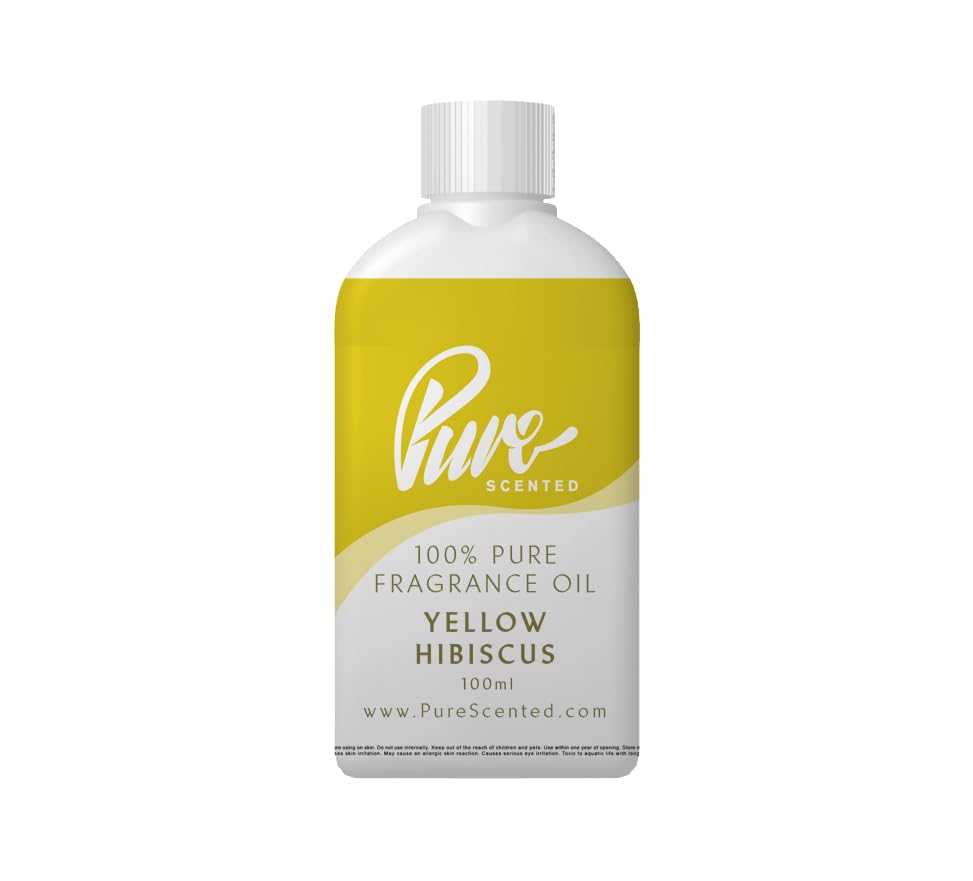 Pure Scented 100ml Fragrance Oil - Vegan & Cruelty-Free, for Candles, Soaps, Slime, Diffusers, Cosmetics, Wax Melts & DIY Crafts (1 x 100ml, Yellow Hibiscus)