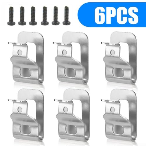 Miniatura 7 de Paquete De 6 Clips De Cinturón Para Taladro Compatible Con Dcd980 Dcd985 Dcd780 Dcd740 N268241 N169778, Gancho De Montaje De Herramientas De Acero 45 X 28 Mm, Color Plateado Para 20 V 18 V P