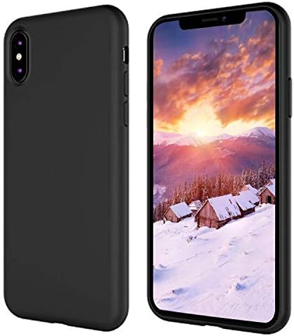 iPhone X Silicone Case, iPhone 10 Silicone Case, Full Body Drop Shockproof Protection Matte Case[Screen & Camera Protection] Gel Rubber Phone Case with Soft Cushion for Apple iPhone X 5.8 inch - Black