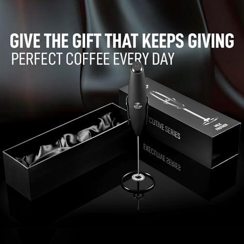 Zulay Milk Forma Frother Whisk, Executive Series, Black (3 Month Warranty)