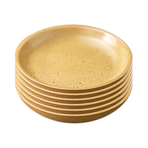 Sizikato 6pcs Stoneware Porcelain Snack Plates, 4-Inch Nut Plates Dried Fruit Plates Appetizer Plates