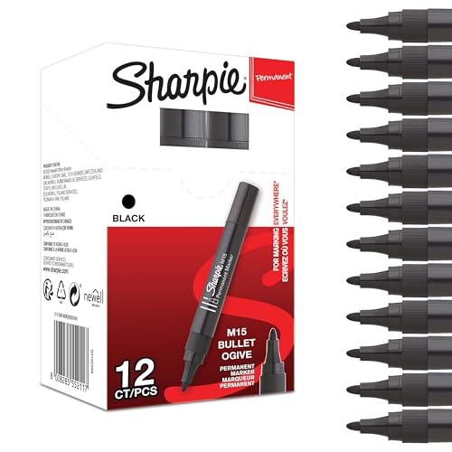 Marcatore permanente Sharpie M15 Papermate, Punta tonda, Inchiostro Nero, tratto 1,8 mm, S0192584, Confezione da 12 pz