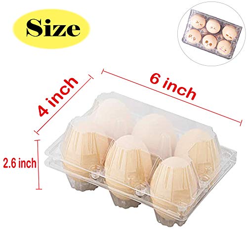 20 PCS 6 Girds Plastic Egg Cartons,Kitchen Plastic Egg Holder,Clear Egg Holder Storage Container for Family Pasture,Chicken Farm Business,Refrigerator Storage Market,Camping and Picnic