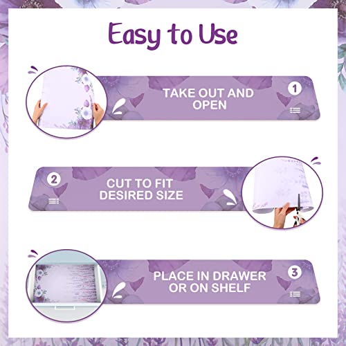 24 Sheets Drawer Liners For Dresser Scented Drawer Liners Drawer Paper Non Adhesive Floral Print Fragrant Large 15.7 X 22.8 Inch For For Kitchen Cabinet Home Shelf Closet (Elegant Style) #TOP2