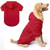 BINGPET Blank Basic Cotton/Polyester Pet Dog Sweatshirt Hoodie BA1002, Red Medium