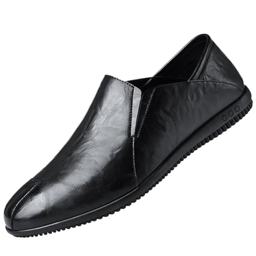 Dress Shoes for Men Men's Casual Leather Shoes Soft Leather Soft Sole Slip-on Loafers