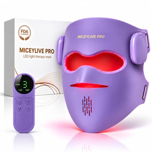 4D Wireless Red Light Therapy Mask, FDA-Cleared Blue Light Mask for Acne