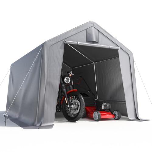 Quictent 8x8FT Storage Shelter Portable Shed with Roll-Up Door&Mesh Vents