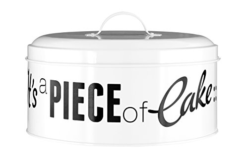 Premier Housewares 507477 Pun and Games Cake Tin, White , 23 x 23 x 10 cm