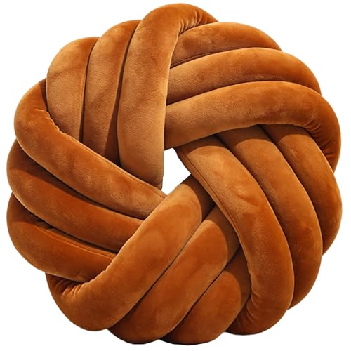 PromCaeruyn Cojín Decorativo, Cojín con Nudos, Decoración Estética Redonda Elegante para Sofás Camas Dormitorios Salones Residencias Universitarias Oficinas(H)