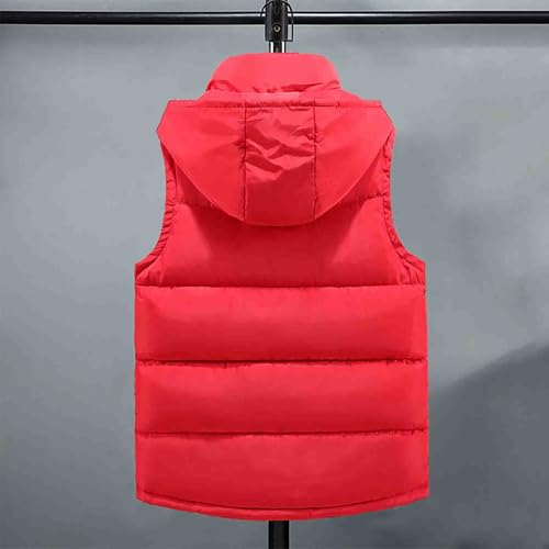 Mens Outdoor Puffer Vests with Hood Button Up Removable Hooded Sleeveless Padded Jackets Winter Fishing Puffy Vests3